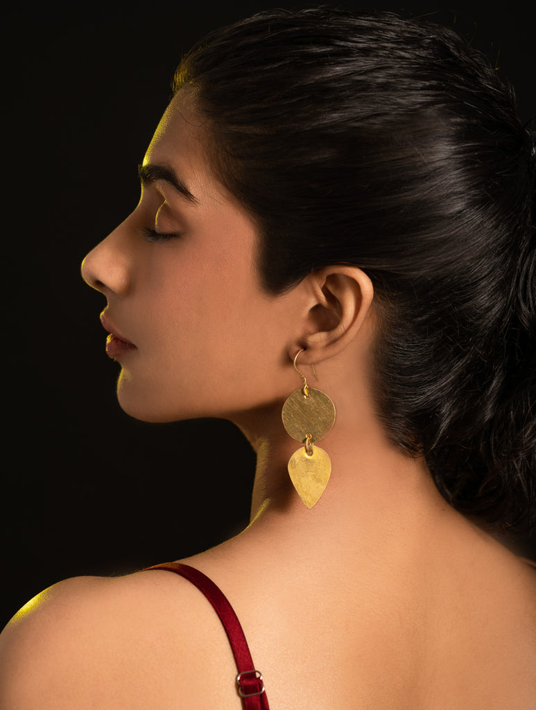 Handcrafted Brass Earrings - Lily Plugs