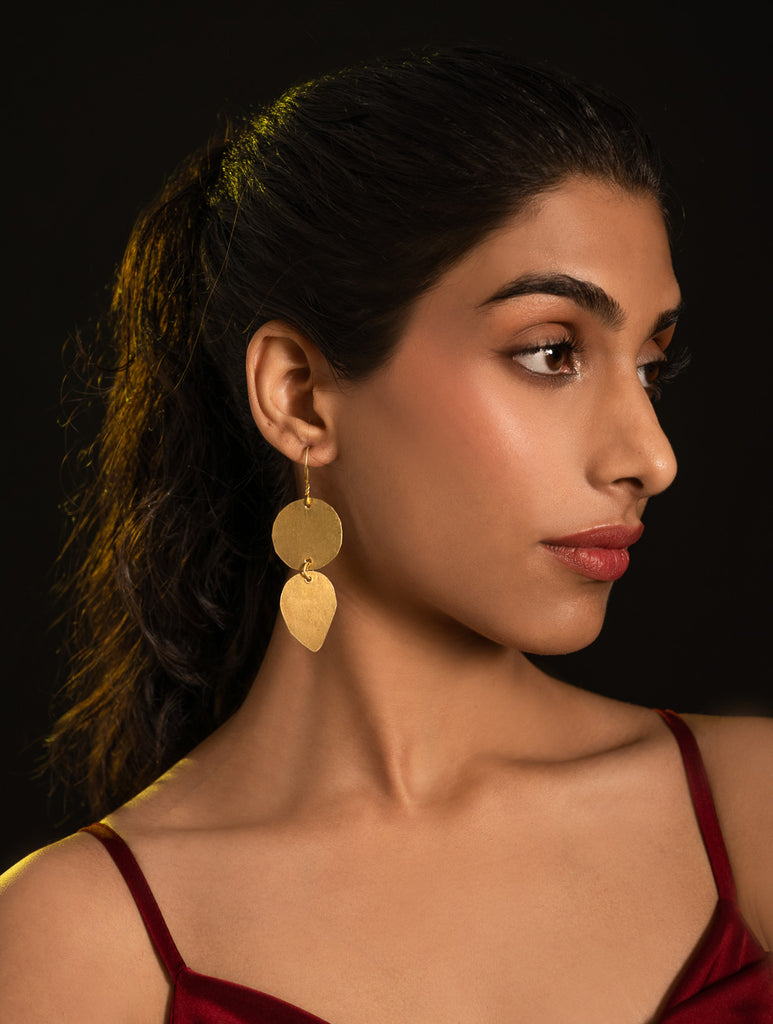 Handcrafted Brass Earrings - Lily Plugs