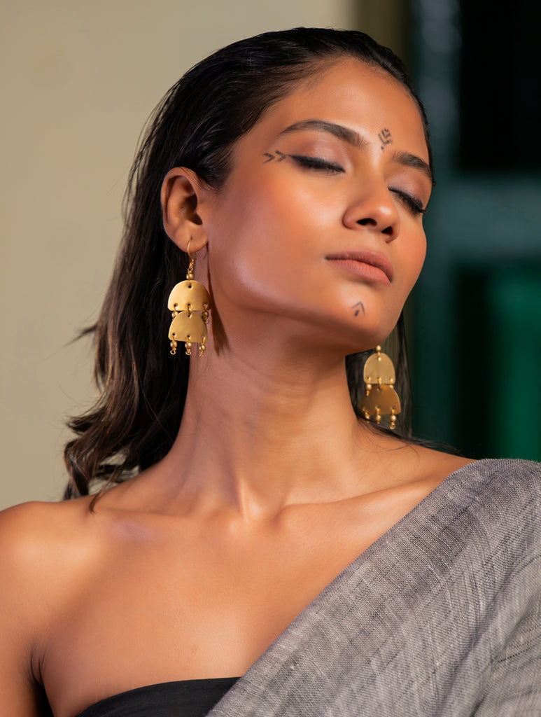 Handcrafted Brass Earrings - Mayura