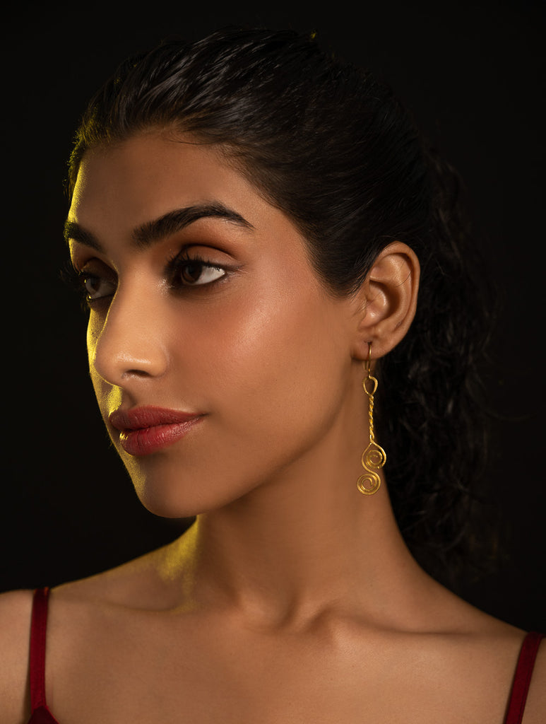 Handcrafted Brass Earrings - Vrittakshi