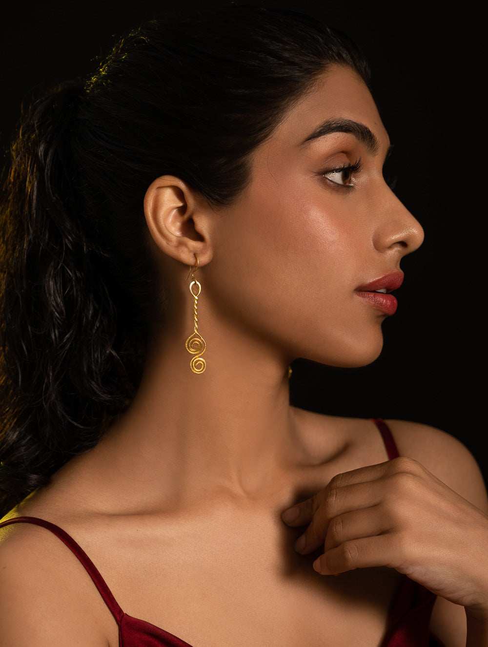 Load image into Gallery viewer, Handcrafted Brass Earrings - Vrittakshi