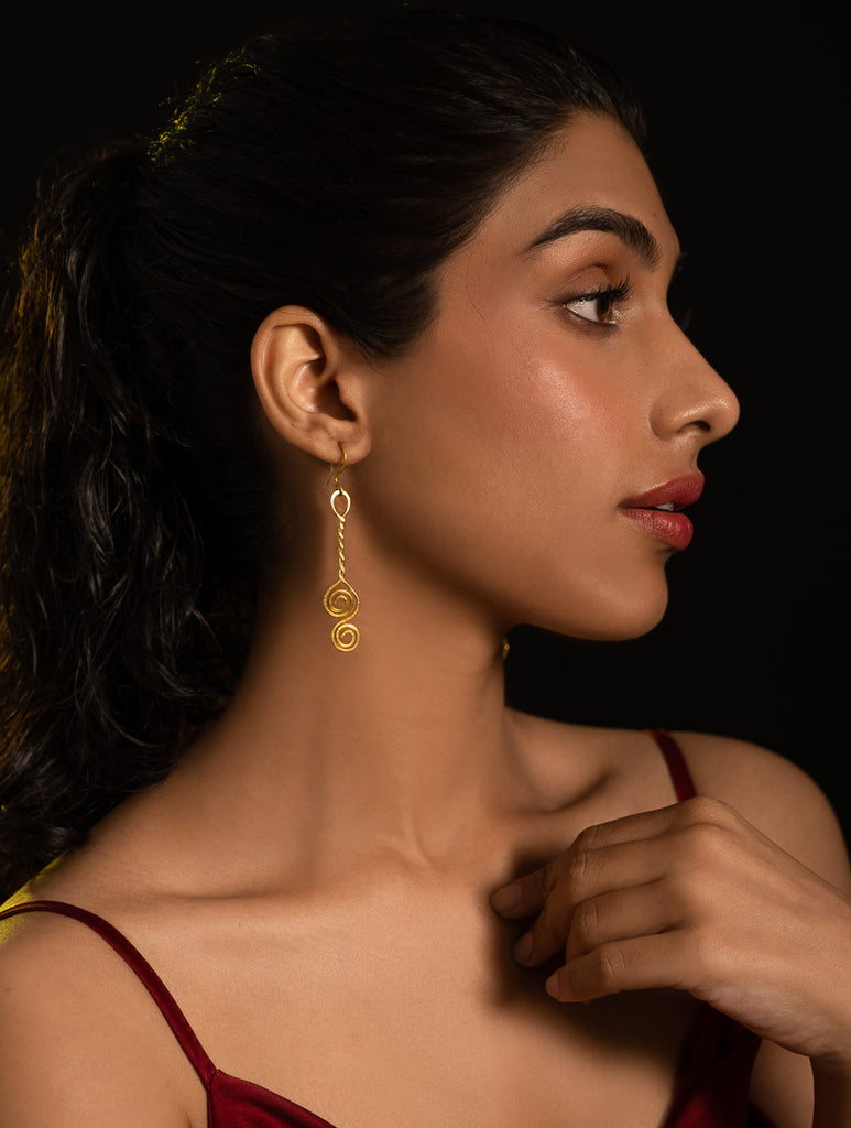Handcrafted Brass Earrings - Vrittakshi