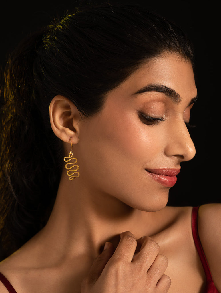 Handcrafted Brass Earrings -  Waves