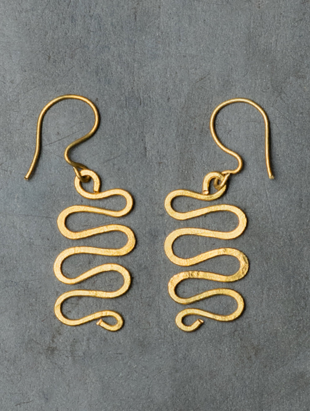 Load image into Gallery viewer, Handcrafted Brass Earrings -  Waves
