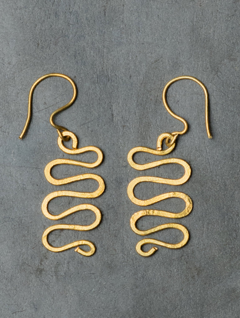 Handcrafted Brass Earrings -  Waves