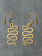 Load image into Gallery viewer, Handcrafted Brass Earrings -  Waves