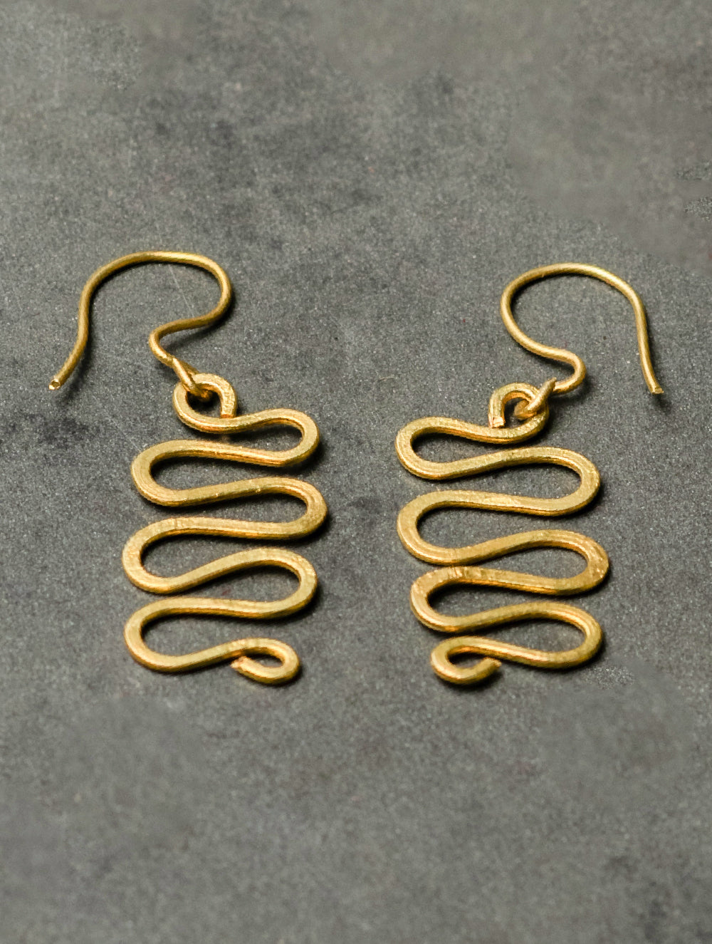 Load image into Gallery viewer, Handcrafted Brass Earrings -  Waves