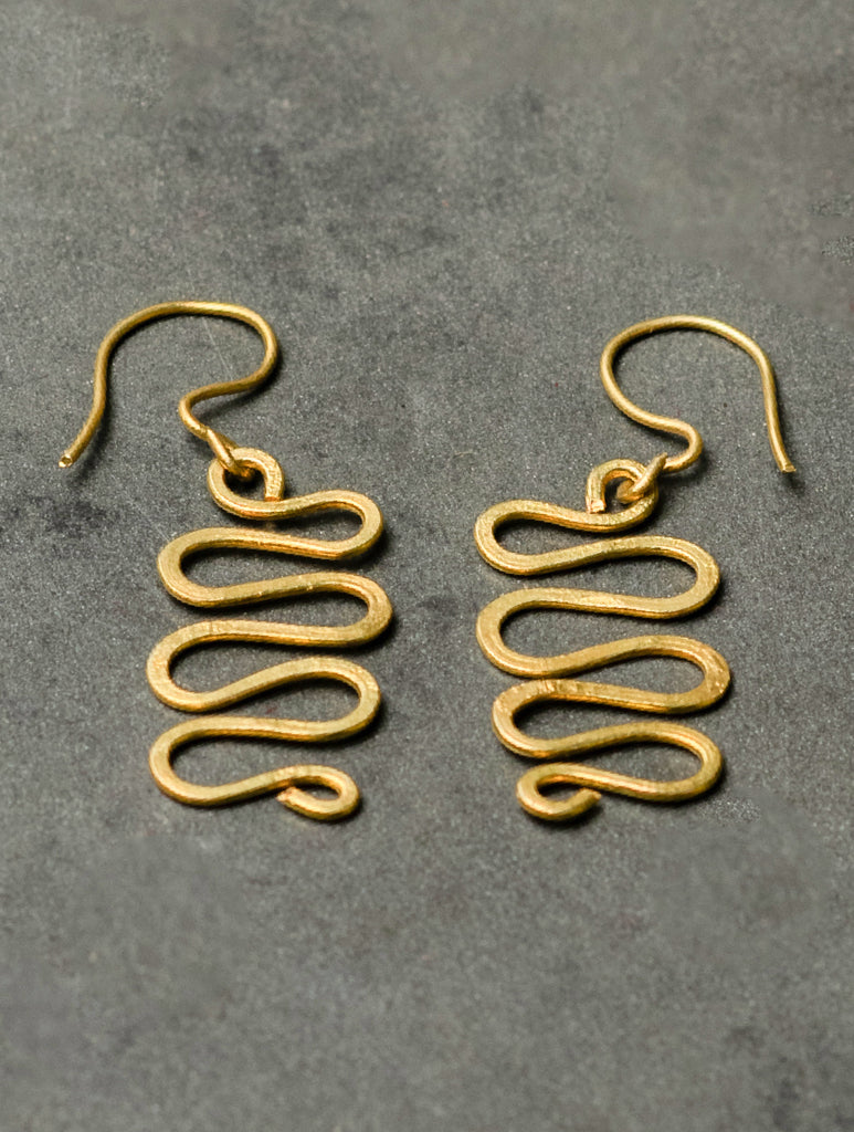 Handcrafted Brass Earrings -  Waves
