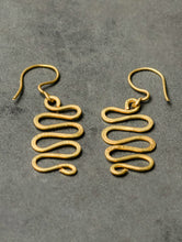 Load image into Gallery viewer, Handcrafted Brass Earrings -  Waves