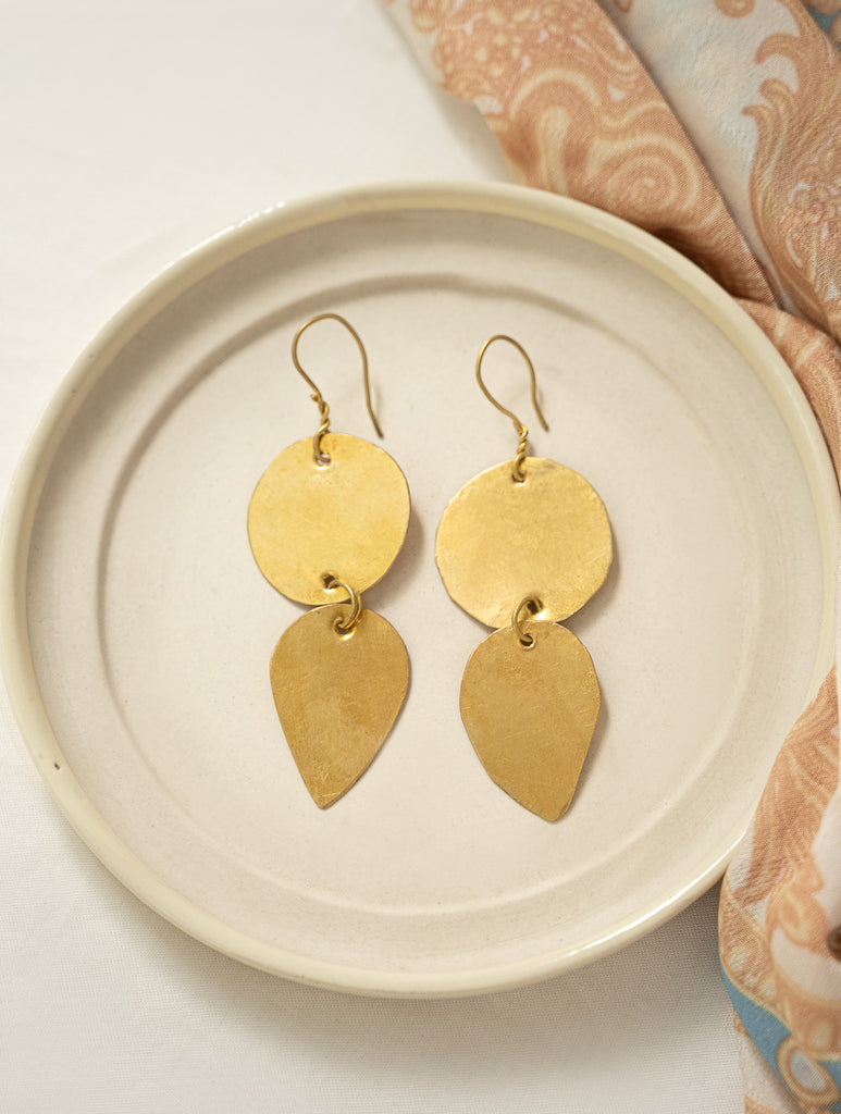 Handcrafted Brass Jewelry Set - Lily Plug (Set of Two)