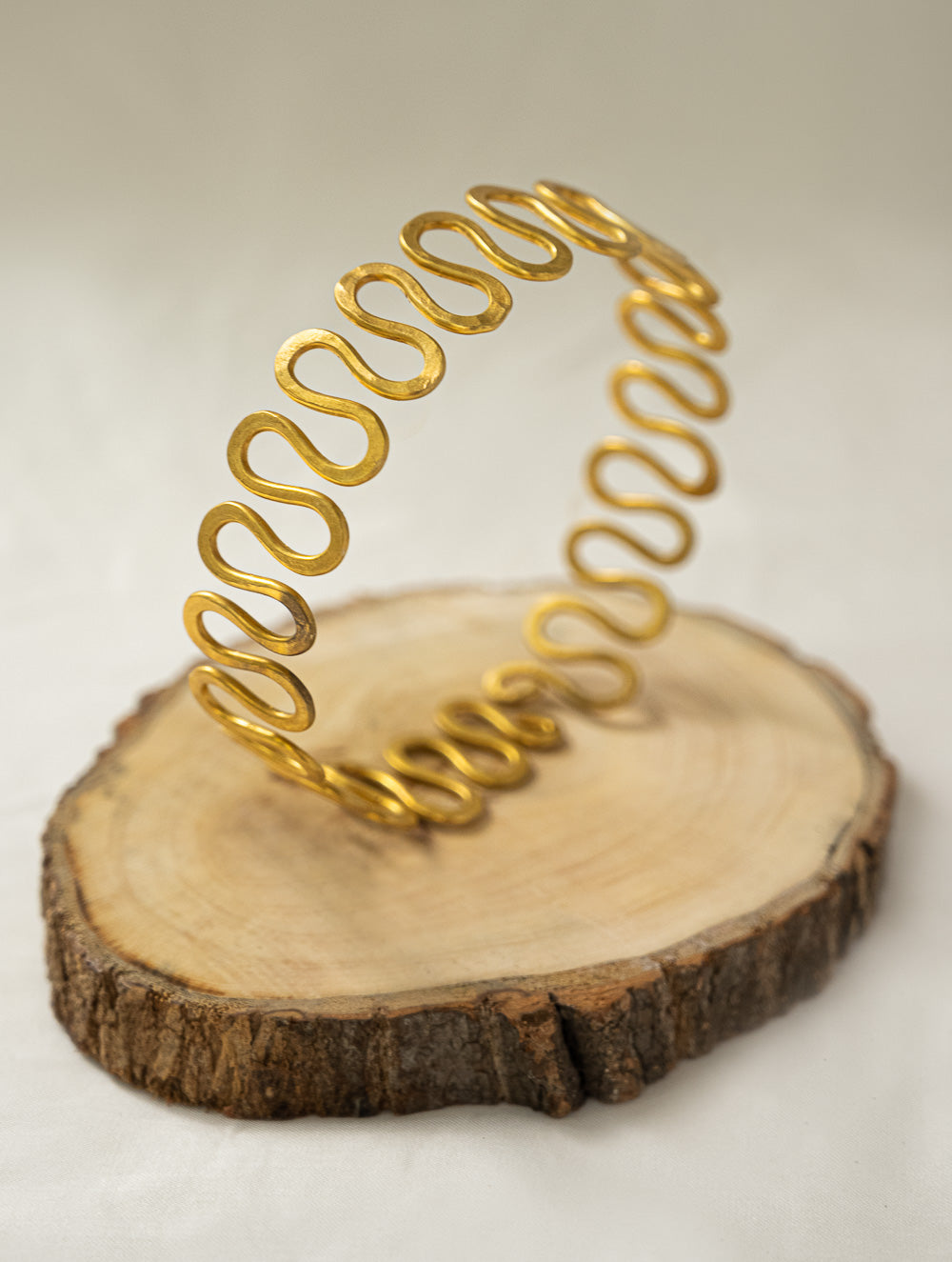 Load image into Gallery viewer, Handcrafted Brass Jewelry Set - Molten Geometry (Set of Two)