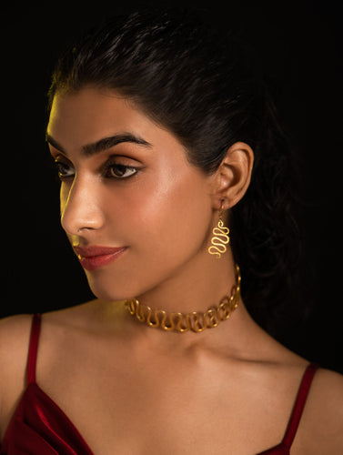 Handcrafted Brass Jewelry Set - Molten Geometry (Set of Two)