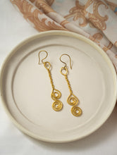 Load image into Gallery viewer, Handcrafted Brass Jewelry Set - TriVritta (Set of Two)