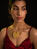 Handcrafted Brass Neckpiece - Lily Pad