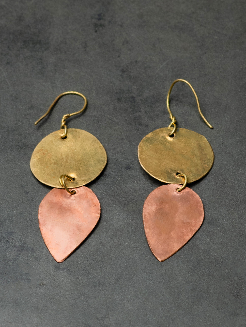 Load image into Gallery viewer, Handcrafted Brass &amp; Copper Earrings - Agnira