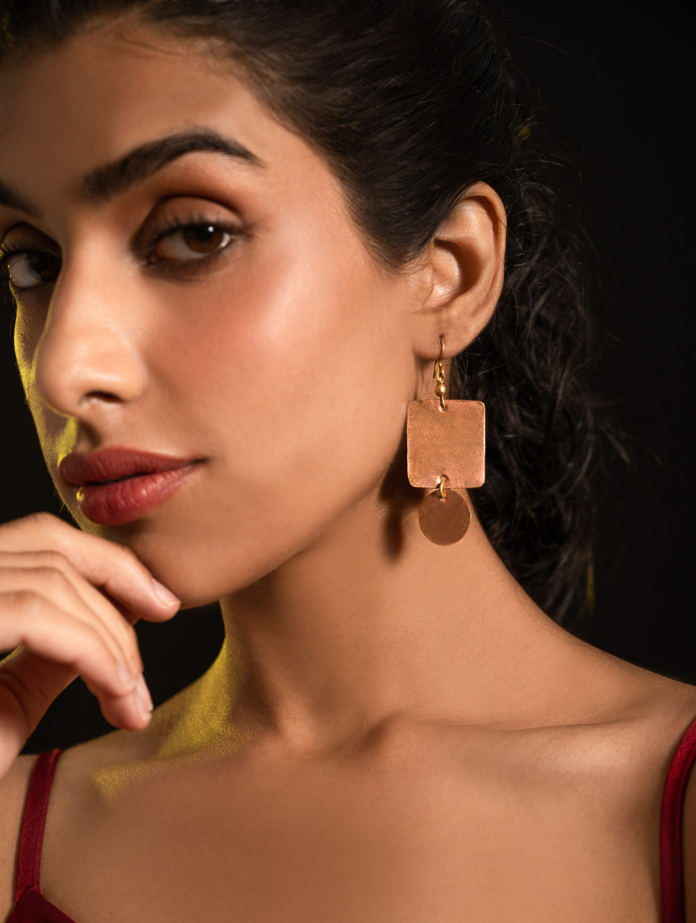 Load image into Gallery viewer, Handcrafted Brass &amp; Copper Earrings - Rohika