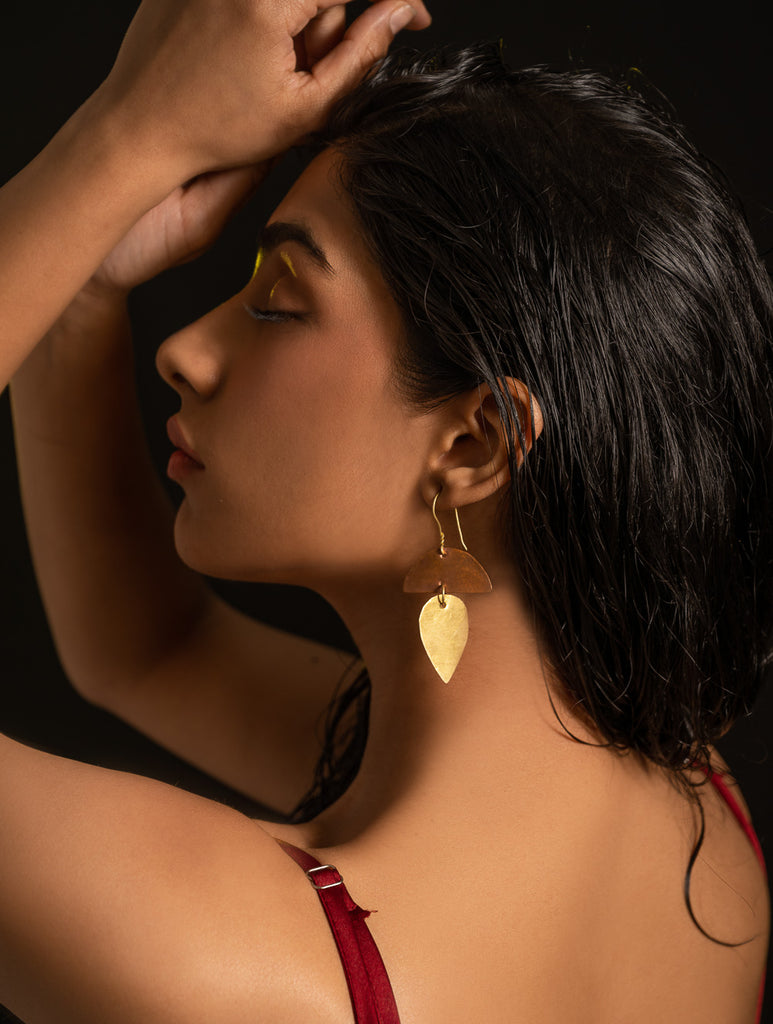 Handcrafted Brass & Copper Earrings - Tamra