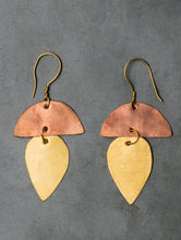 Load image into Gallery viewer, Handcrafted Brass &amp; Copper Earrings - Tamra