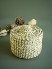 Handcrafted Cheend Kasa Utility Basket With Lid