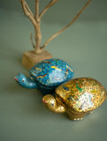 Handcrafted Kashmiri Art Tortoise Decorative Utility Boxes - Birds Assemblage (Set of Two)
