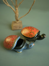 Load image into Gallery viewer, Handcrafted Kashmiri Art Tortoise Decorative Utility Boxes - Fuchsia (Set of Two)