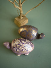 Load image into Gallery viewer, Handcrafted Kashmiri Art Tortoise Decorative Utility Boxes - Mauve Flora (Set of Two)