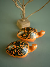 Load image into Gallery viewer, Handcrafted Kashmiri Art Tortoise Decorative Utility Boxes - Saffron Florals (Set of Two)
