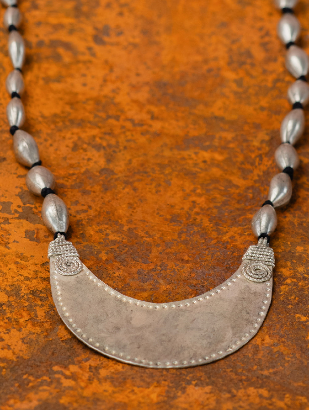Load image into Gallery viewer, Handcrafted Lambani Tribal Craft Jewellery - Silver Crescent