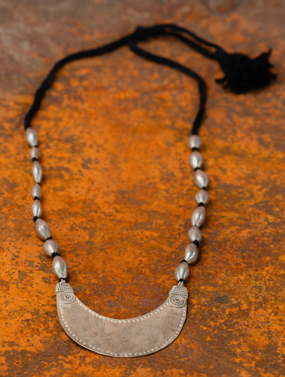Load image into Gallery viewer, Handcrafted Lambani Tribal Craft Jewellery - Silver Crescent