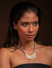 Handcrafted Lambani Tribal Craft Jewellery - Silver Crescent