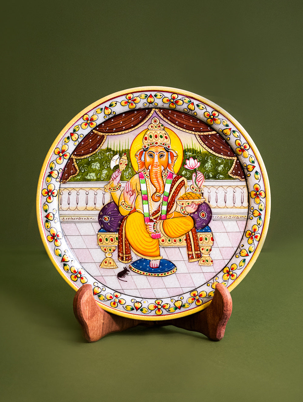 Load image into Gallery viewer, Handcrafted Marble Craft Decorative Plate Curio - Gannu Bhaiya