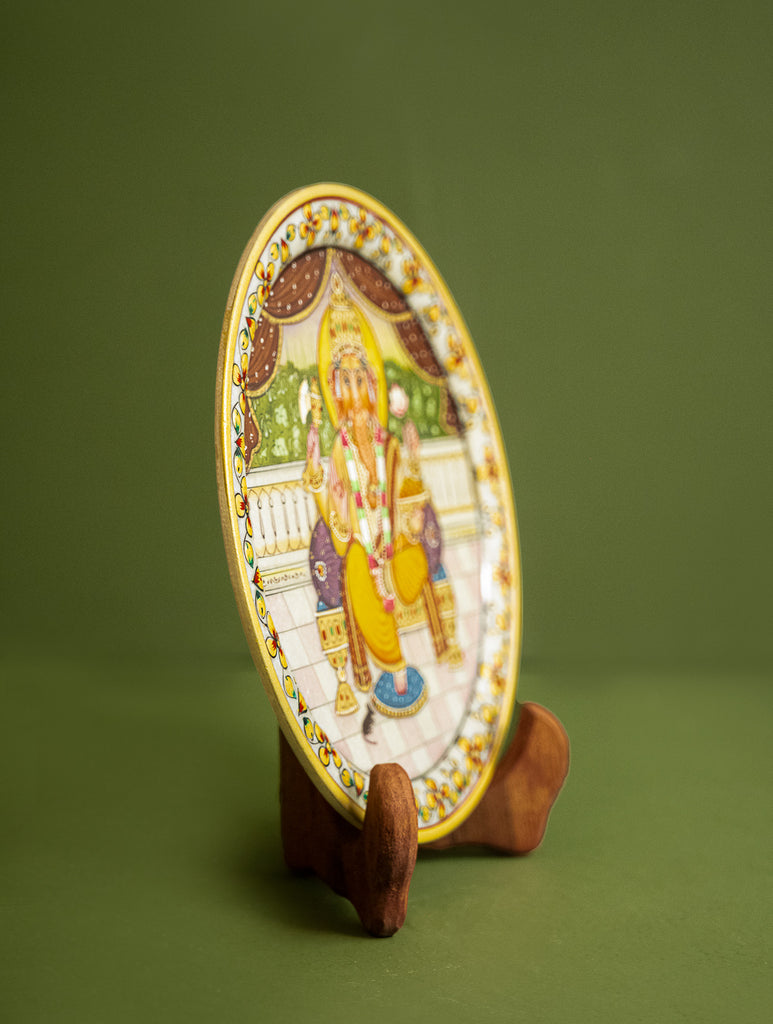 Handcrafted Marble Craft Decorative Plate Curio - Gannu Bhaiya