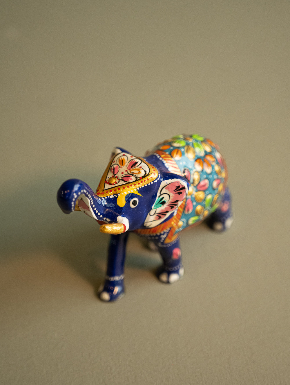 Handcrafted Meenakari Curio - Blue Elephant
