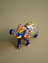 Load image into Gallery viewer, Handcrafted Meenakari Curio - Blue Elephant