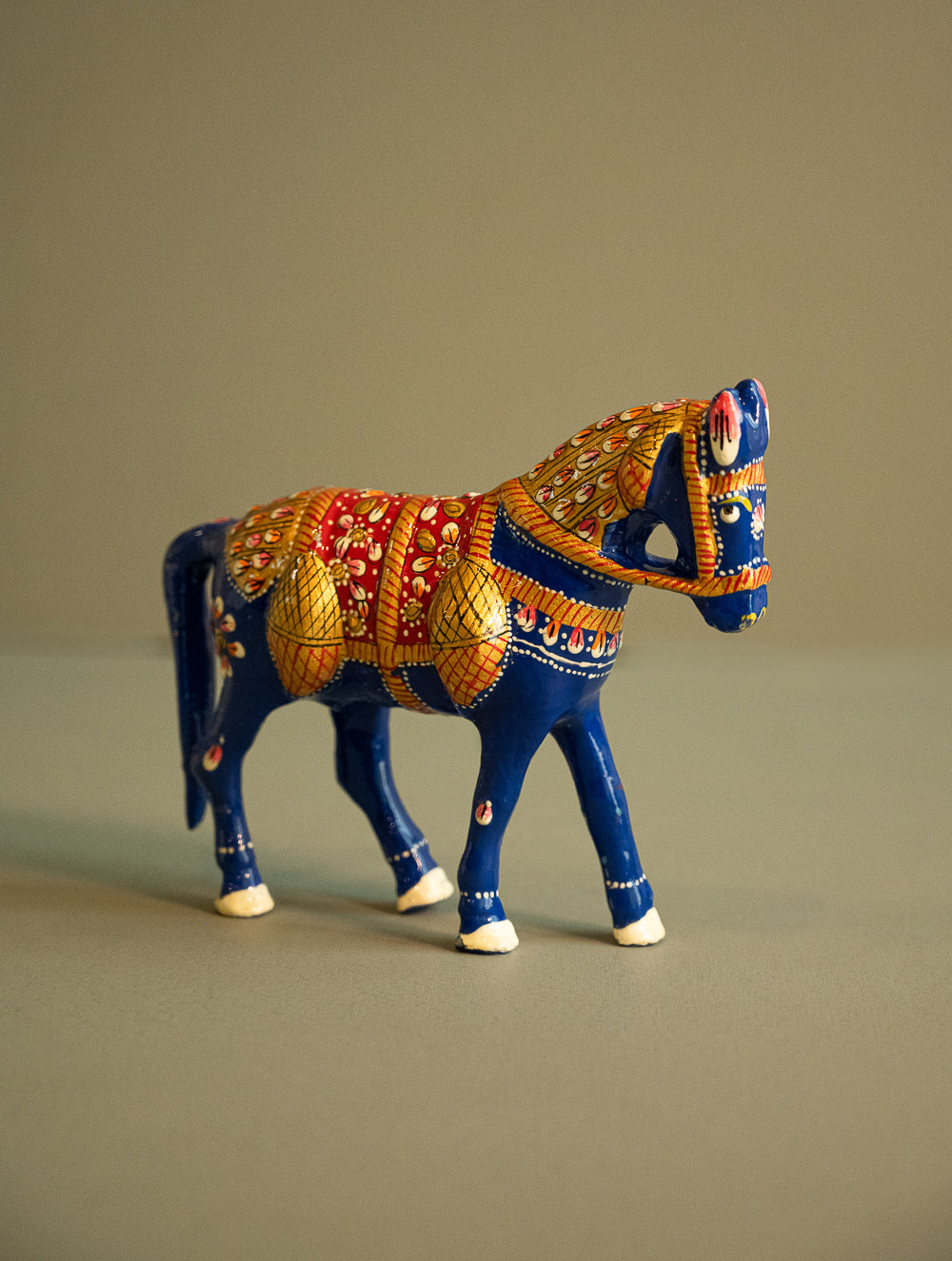 Load image into Gallery viewer, Handcrafted Meenakari Curio - Blue Horse
