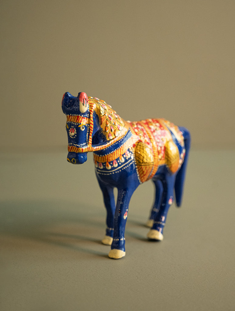 Handcrafted Meenakari Curio - Blue Horse