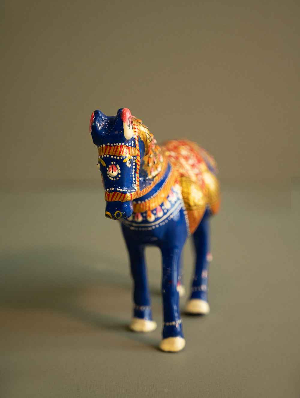 Handcrafted Meenakari Curio - Blue Horse
