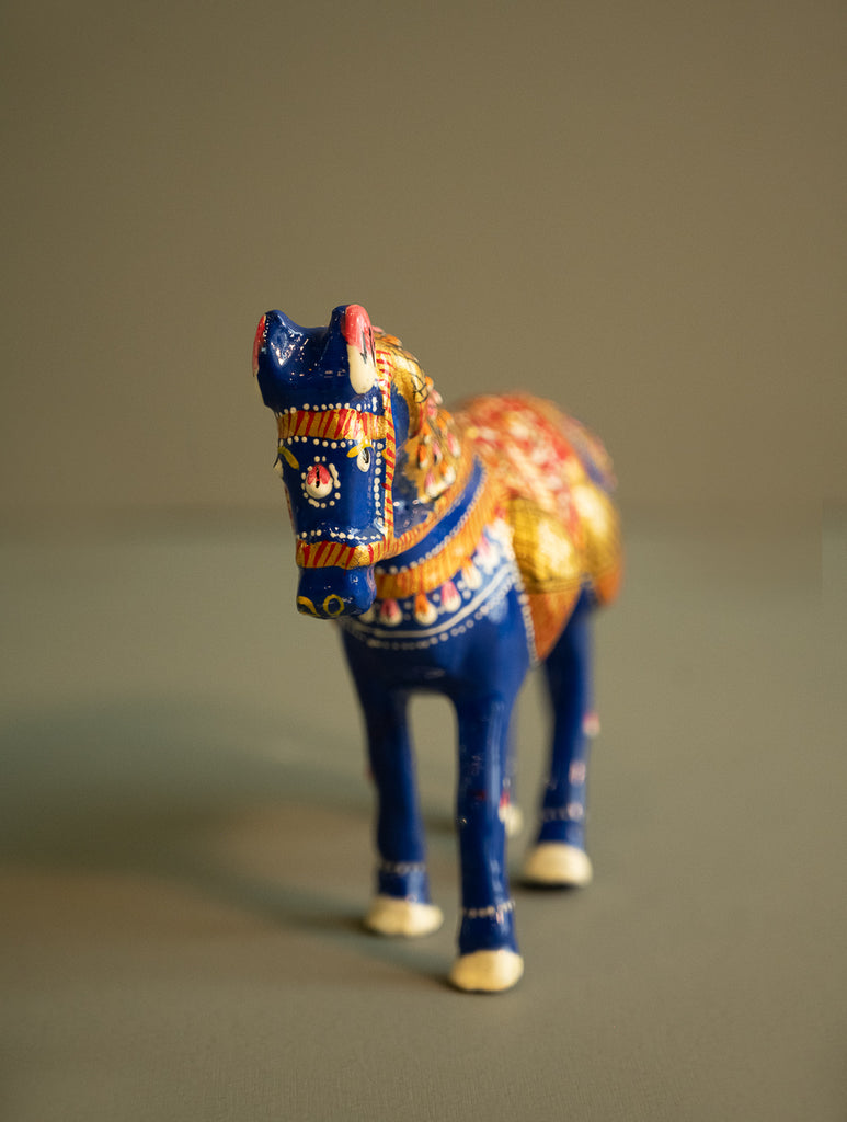 Handcrafted Meenakari Curio - Blue Horse