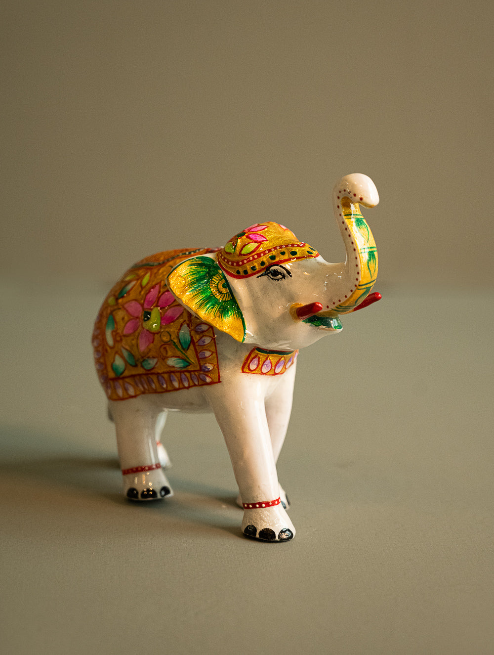 Load image into Gallery viewer, Handcrafted Meenakari Curio - White Elephant