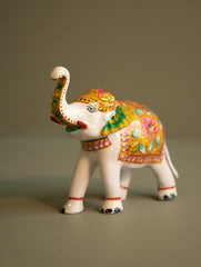Handcrafted Meenakari Curio - White Elephant