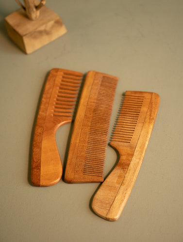Handcrafted Wooden Combs (Set of 3) 