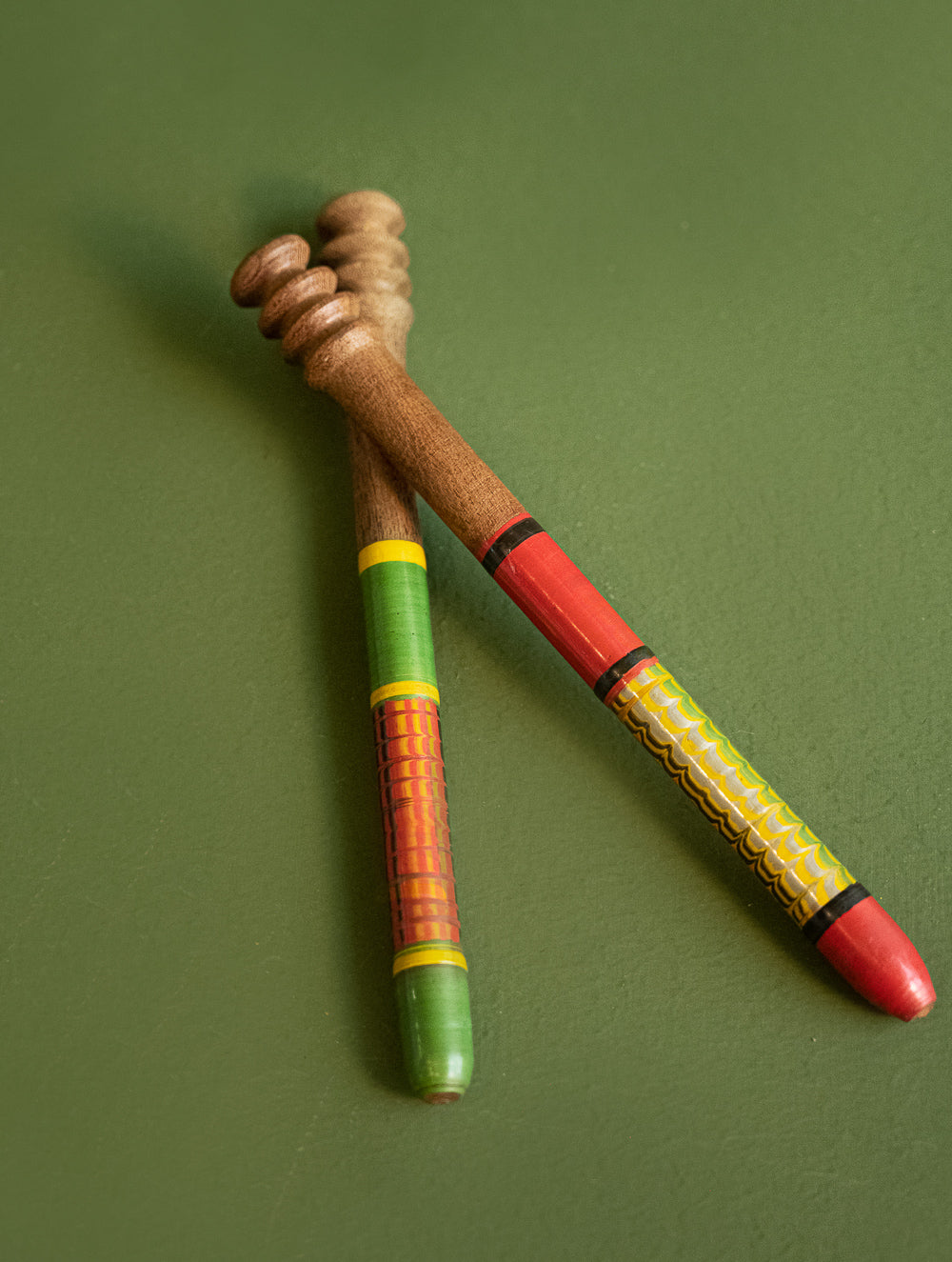 Handcrafted Wooden Cutlery in Kutch Lacquer Craft - Honey & Syrup Dippers (Set of 2)