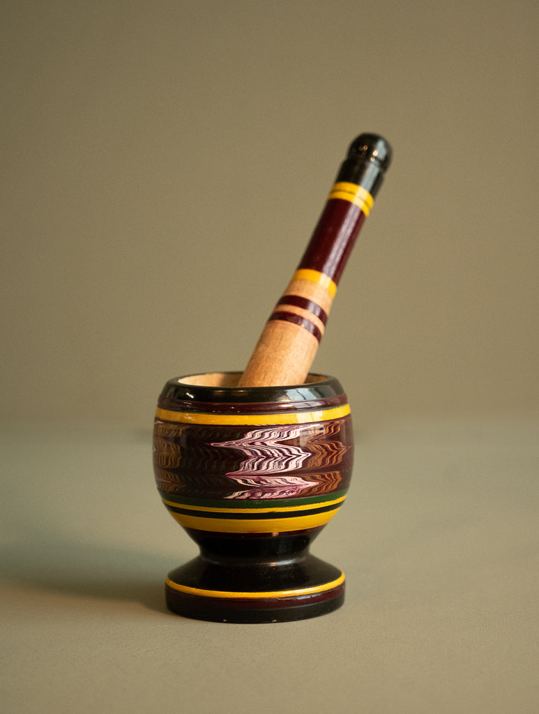 Handcrafted Wooden Cutlery in Kutch Lacquer Craft - Mortar and Pestle