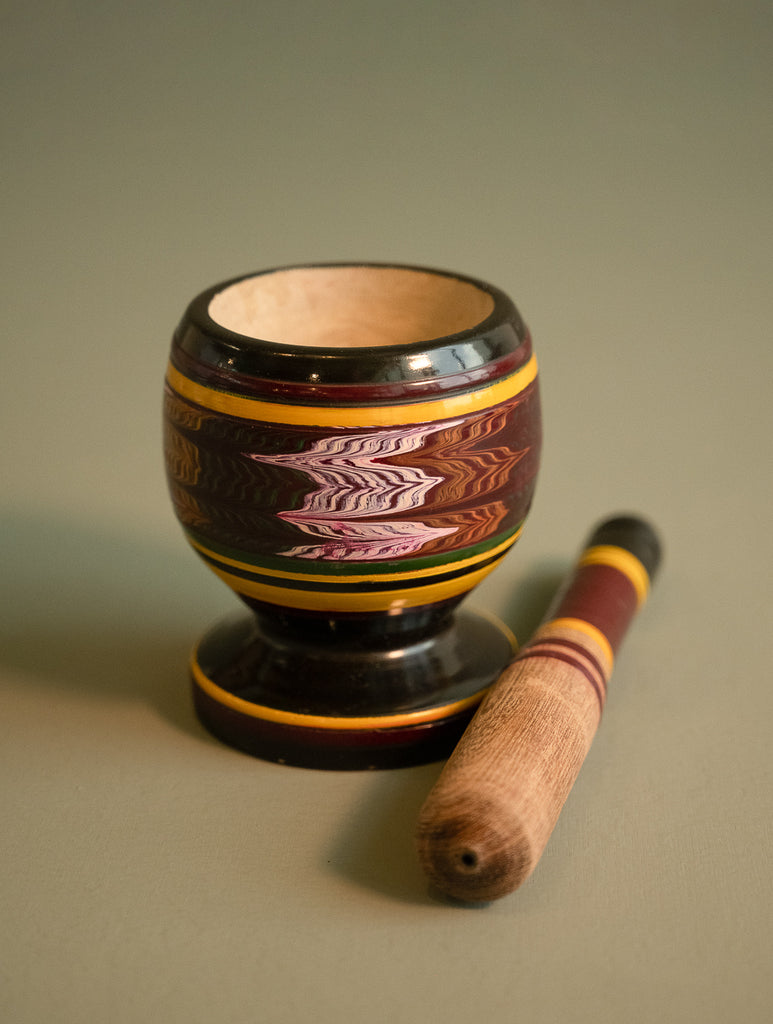 Handcrafted Wooden Cutlery in Kutch Lacquer Craft - Mortar and Pestle