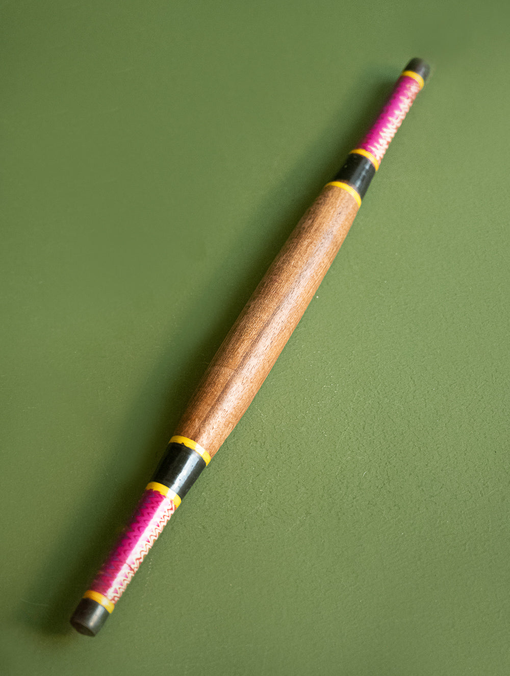 Load image into Gallery viewer, Handcrafted Wooden Cutlery in Kutch Lacquer Craft - Rolling Pin in Wood &amp; Pink