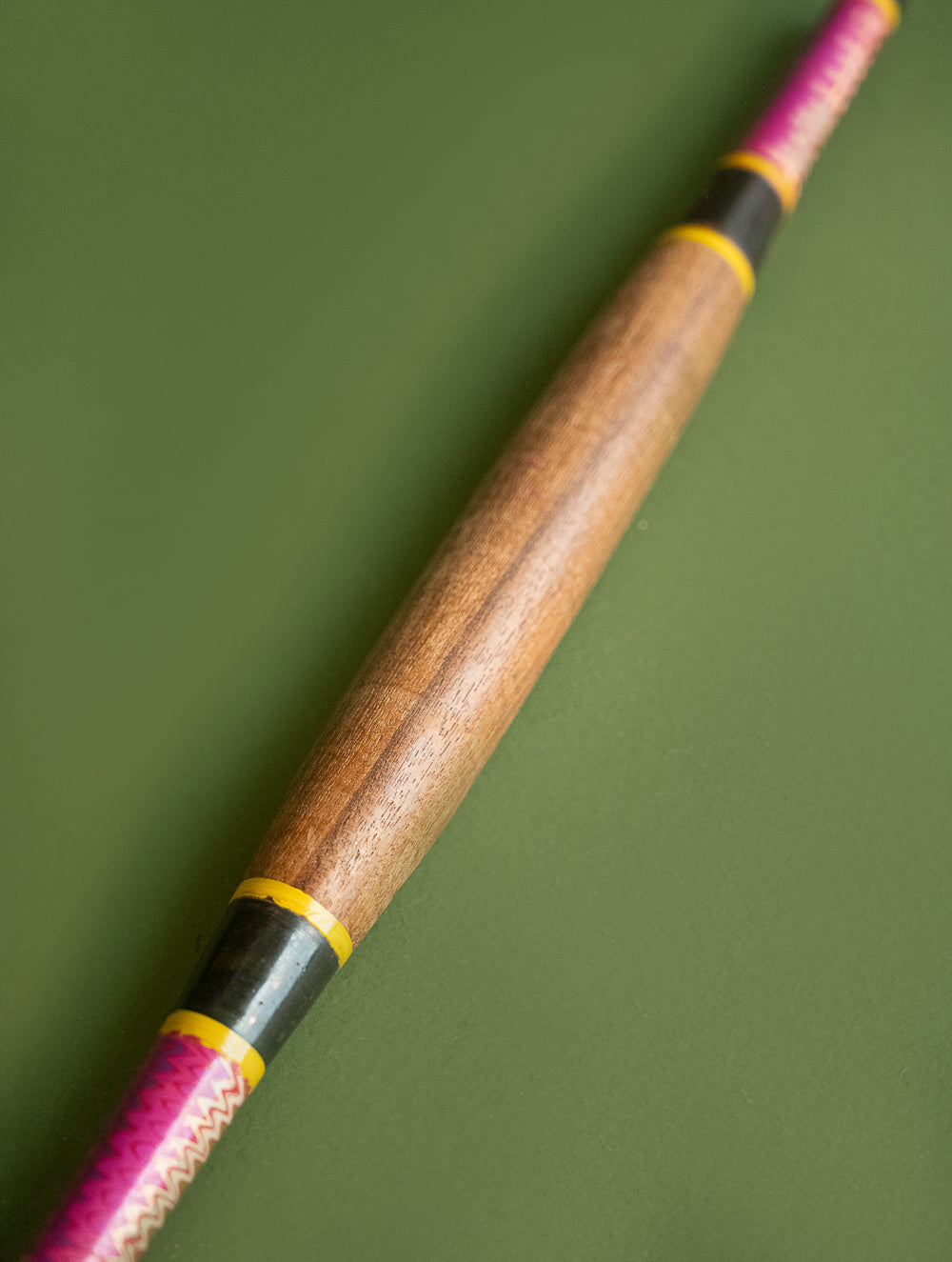 Load image into Gallery viewer, Handcrafted Wooden Cutlery in Kutch Lacquer Craft - Rolling Pin in Wood &amp; Pink