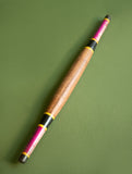 Handcrafted Wooden Cutlery in Kutch Lacquer Craft - Rolling Pin in Wood & Pink