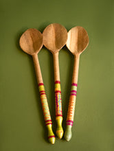 Load image into Gallery viewer, Handcrafted Wooden Cutlery in Kutch Lacquer Craft - Salad Spoons (Set of 3)