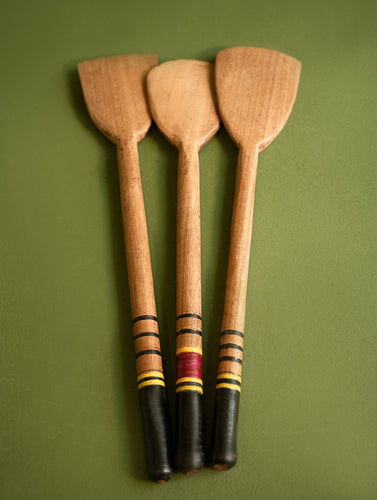 Handcrafted Wooden Cutlery in Kutch Lacquer Craft - Spatulas (Set of 3)