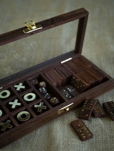 Load image into Gallery viewer, Handcrafted Wooden Games (2-in-1) - Tic Tac Toe &amp; Dominos